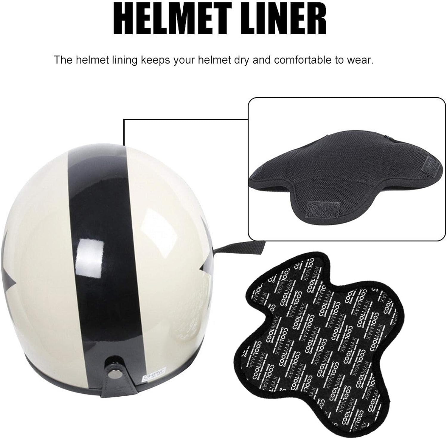 Motorcycle Helmet Inner Liner (Breathable, Washable, Quick-Dry Fabric) - Image 2