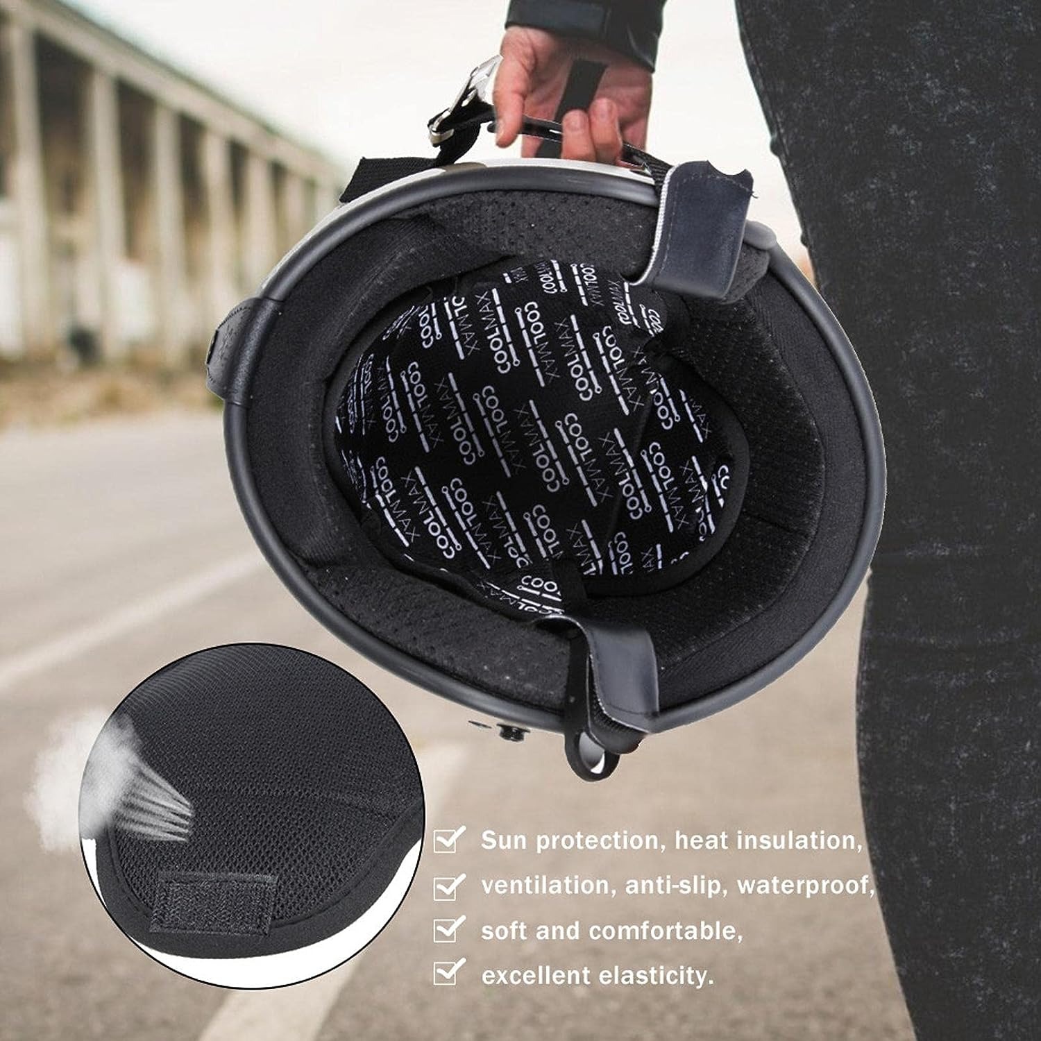 Motorcycle Helmet Inner Liner (Breathable, Washable, Quick-Dry Fabric) - Image 3
