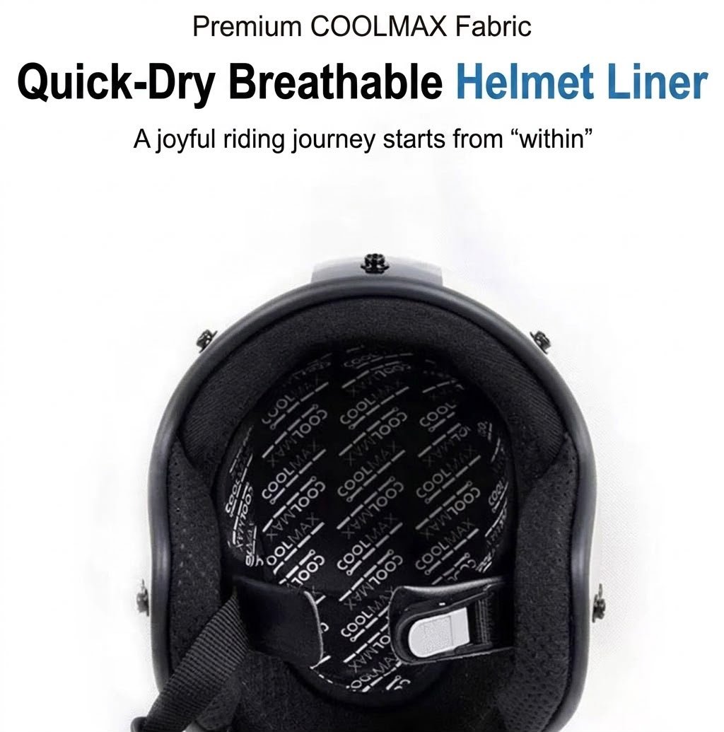 CoolMax Motorcycle Helmet Inner Liner | Breathable, Washable & Anti-Odor | Fits All Helmets - Image 4